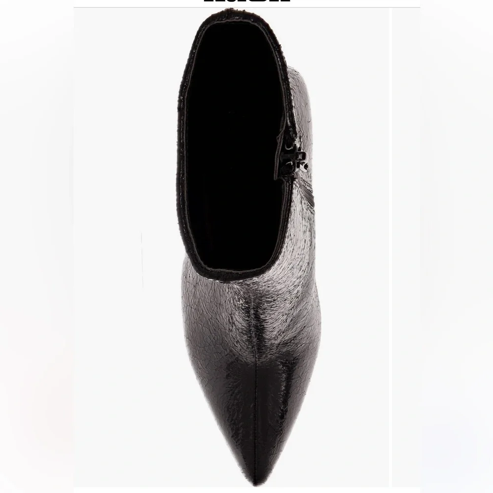 MIA Shiny Black Heeled Boots - Pointed-toe boot - Picture 4 of 7